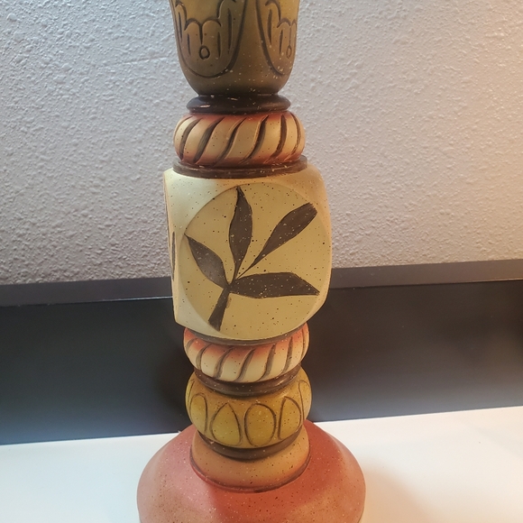 2004 Julie Ueland Designer SouthWest Painted 11.5 Pillar acandle Holder - Picture 9 of 16